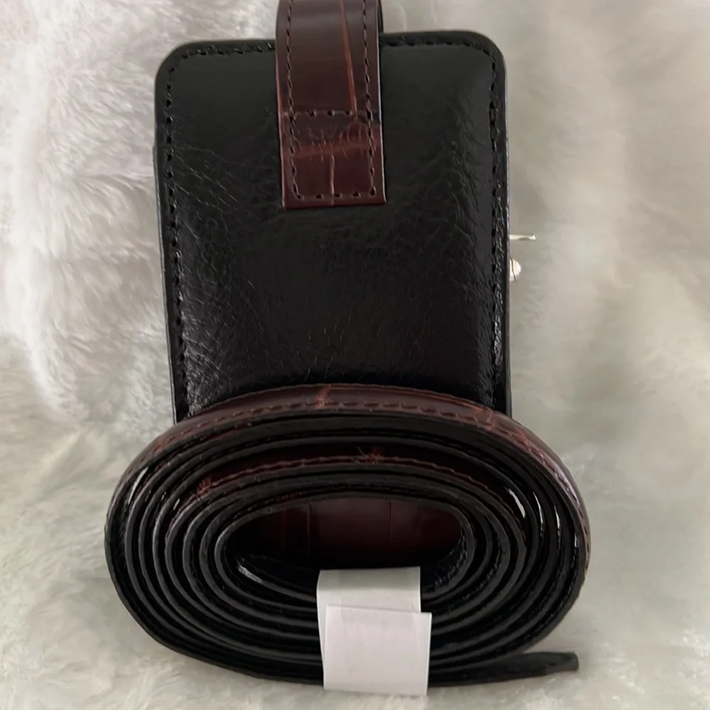 Brighton BLK Pebble w/BRN Croco phone case (NWT)